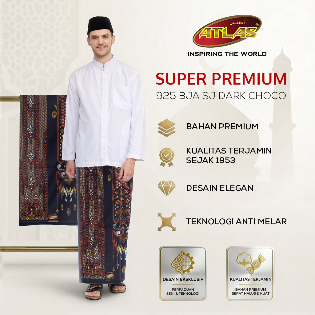 Sarung ATLAS Super Premium 925 A9 BJA SJ Dark Choco