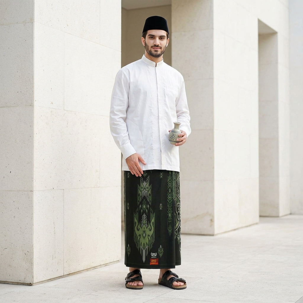 Sarung BHS Infinity Gold Motif V32 SNA SJ Forest Green