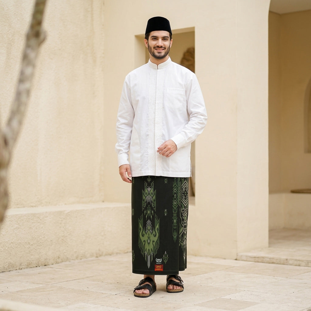 Sarung BHS Infinity Gold Motif V32 SNA SJ Forest Green