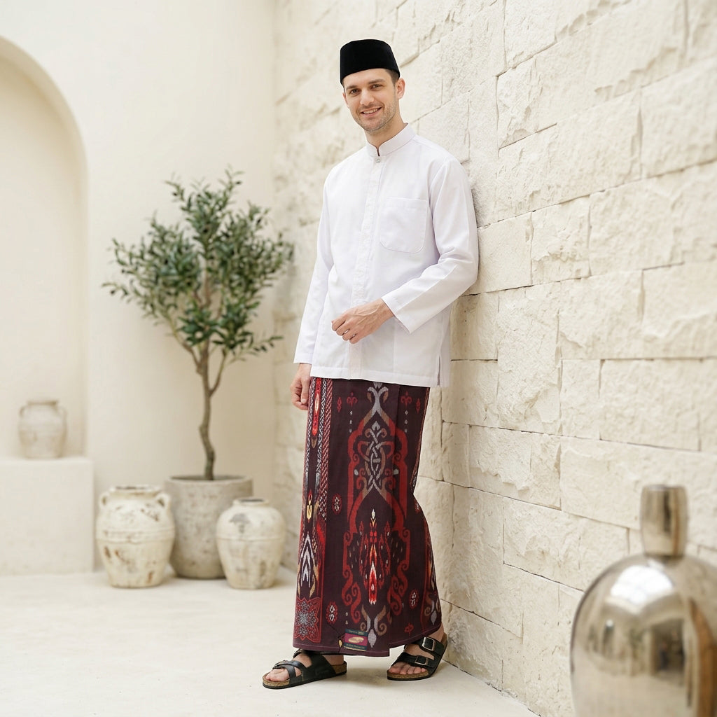 Sarung ATLAS Super Premium 925 A9 PJA SJ Dark Red