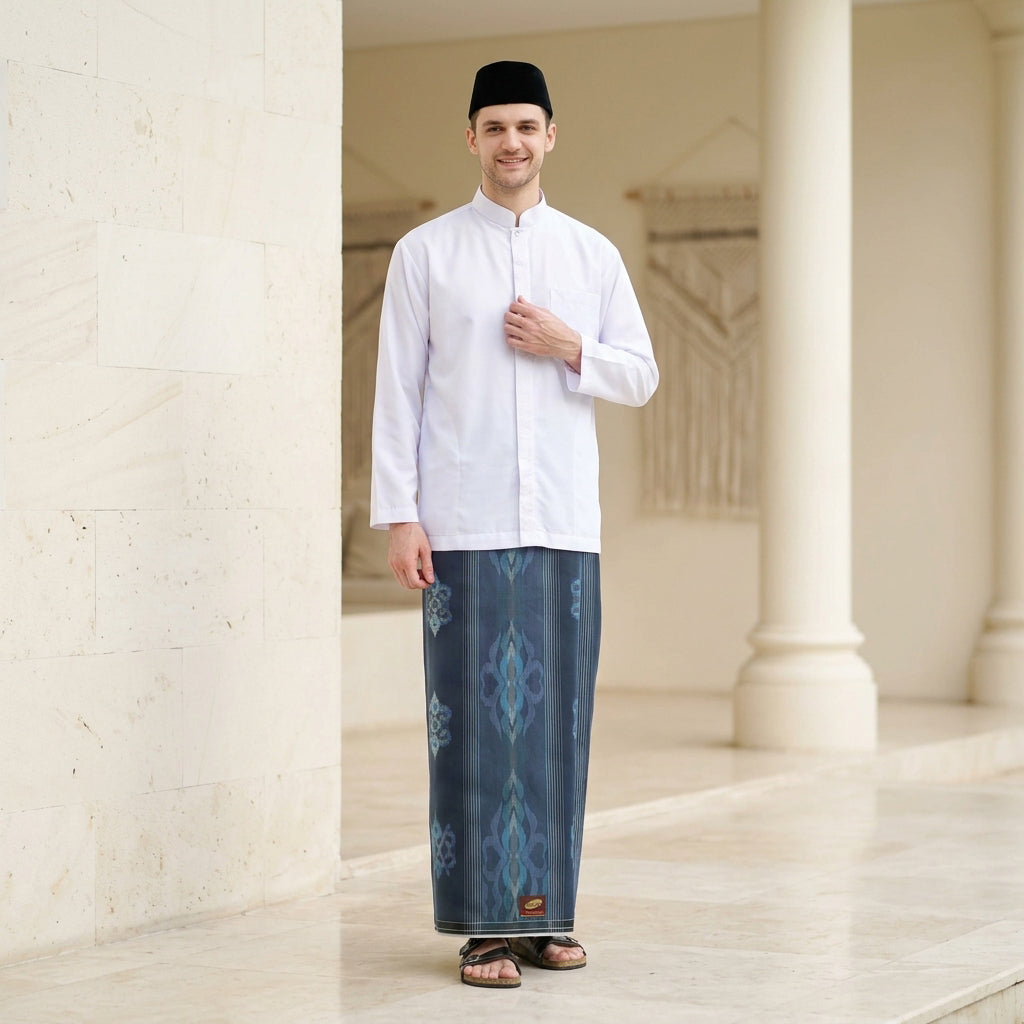Sarung ATLAS Premium 790 Jacquard Songket A7-MSJ Navy