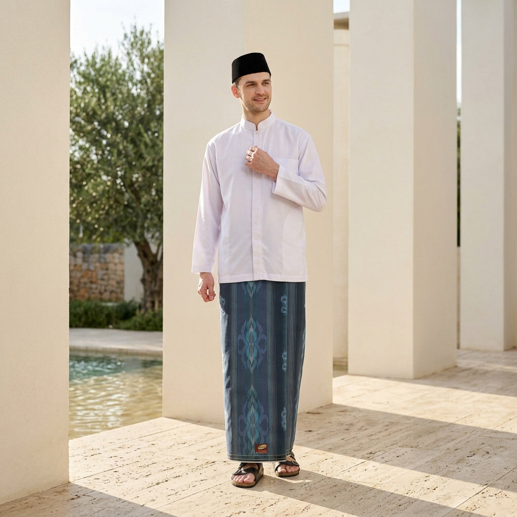 Sarung ATLAS Premium 790 Jacquard Songket A7-MSJ Navy