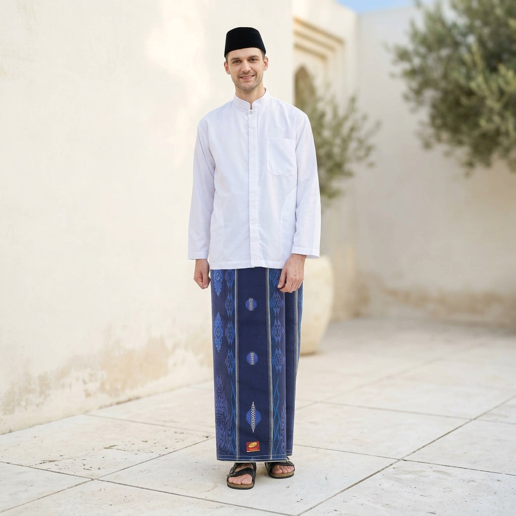 Sarung ATLAS Premium 790 Jacquard Songket A7-MSJ Dark Blue