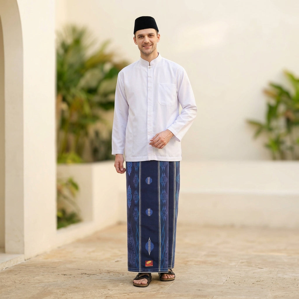 Sarung ATLAS Premium 790 Jacquard Songket A7-MSJ Dark Blue