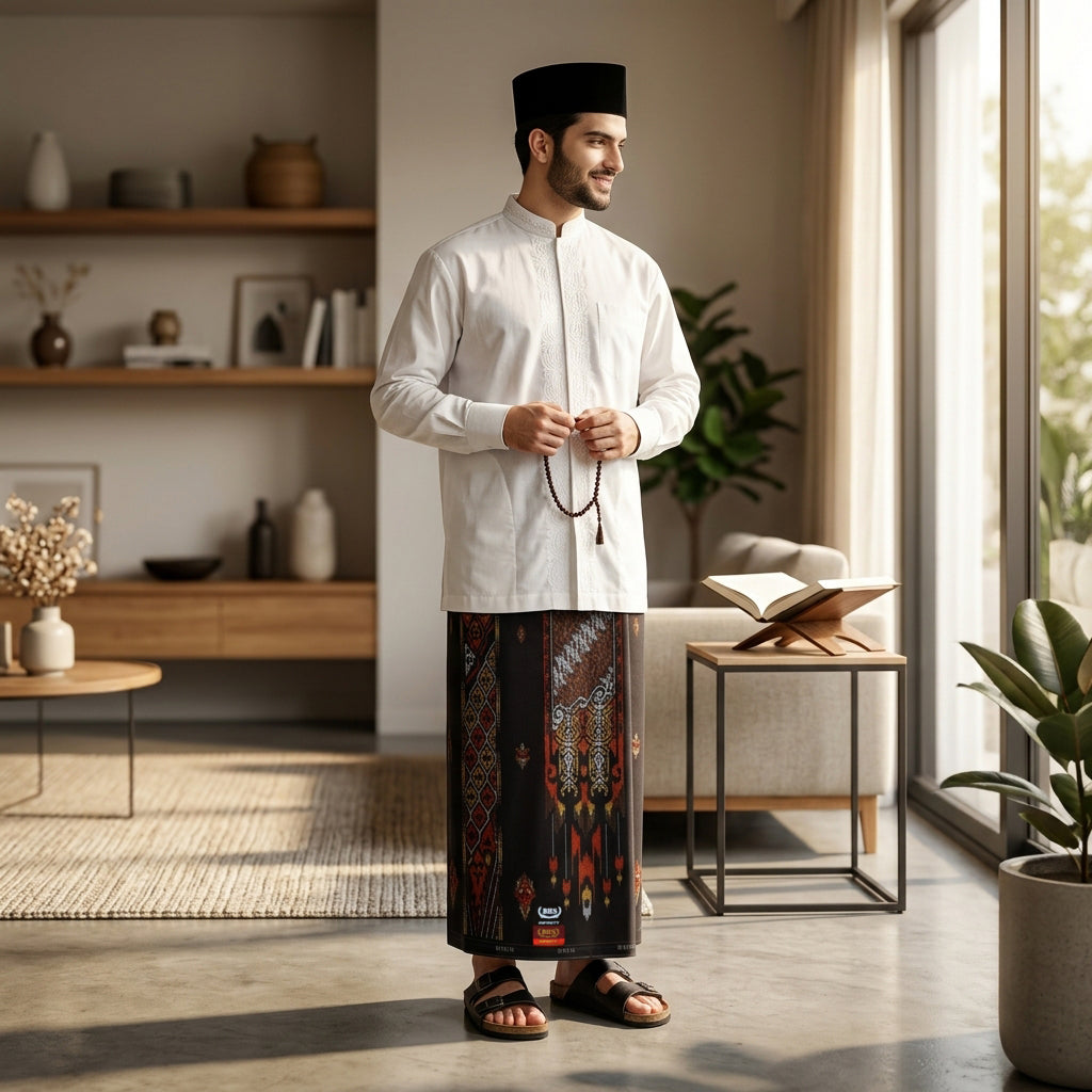 Sarung BHS Infinity Gold Motif V32 SNB SJ Dark Choco