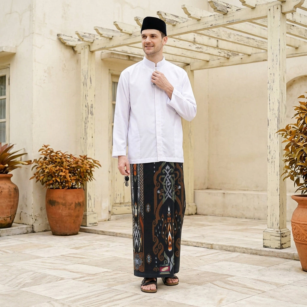 Sarung ATLAS Super Premium 925 A9 PJA SJ Hitam Coklat 02