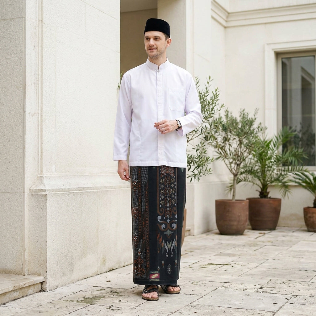 Sarung ATLAS Super Premium 925 A9 BJA SJ Hitam Coklat