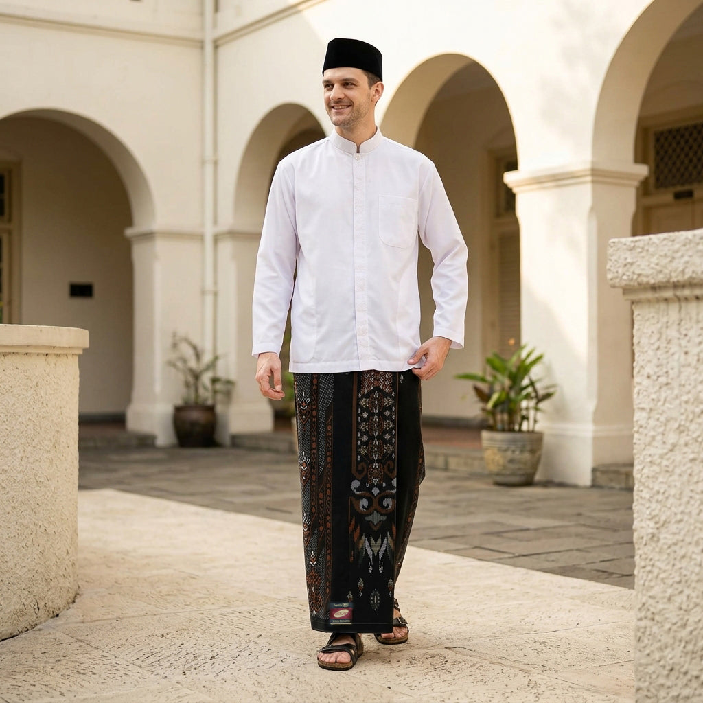 Sarung ATLAS Super Premium 925 A9 BJA SJ Hitam Coklat
