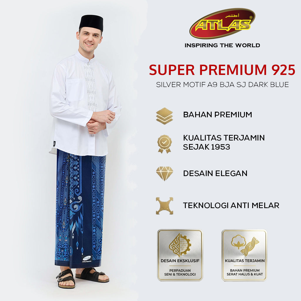 Sarung ATLAS Super Premium Silver 925 A9 BJA SJ Dark Blue