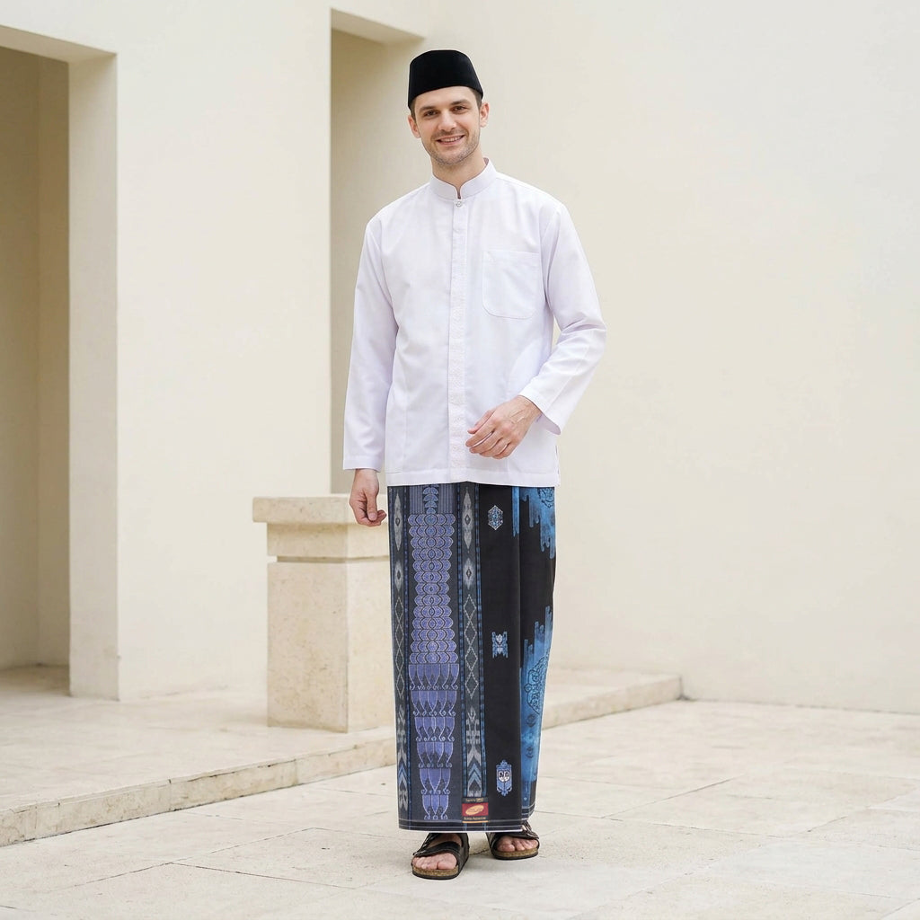Sarung ATLAS Super Premium 990 Motif A9 JDB SJ Hitam Biru 03