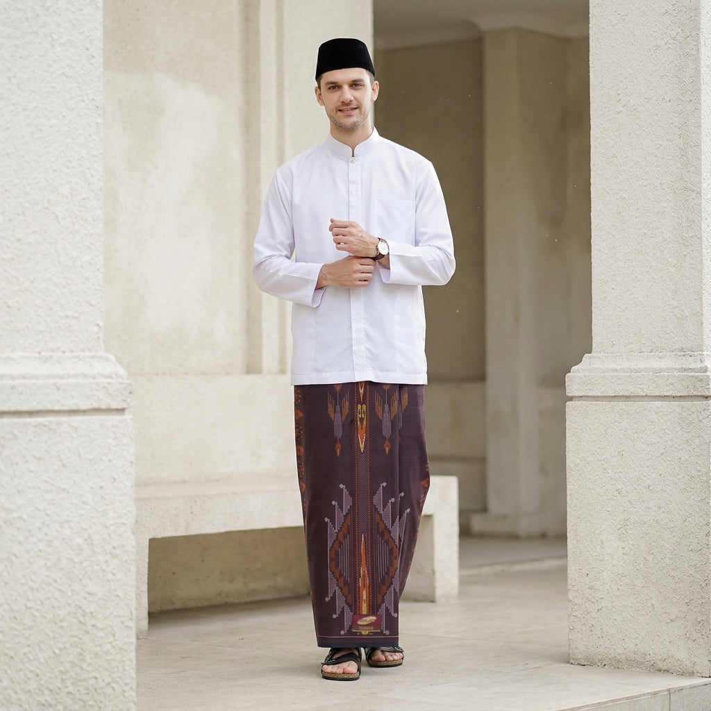 Sarung ATLAS Idaman 555 Kembang Motif BHS A5 GSK Choco