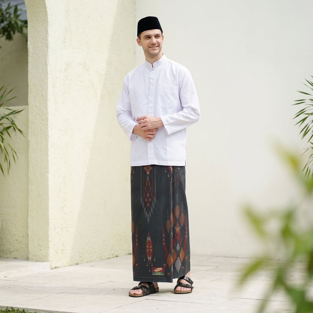 Sarung ATLAS Favorit 515 Serasi Motif BHS SKT 03 Hitam Merah 02
