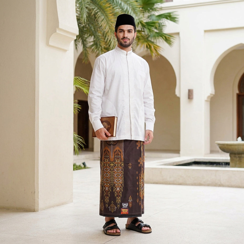 Sarung BHS Infinity Gold Motif V32 SNA SJ Brown