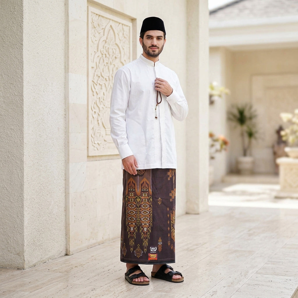 Sarung BHS Infinity Gold Motif V32 SNA SJ Brown