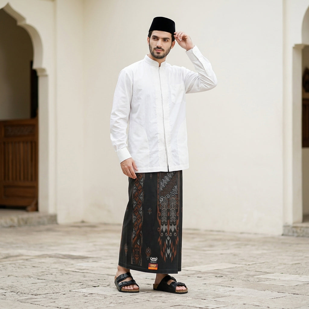 Sarung BHS Infinity Gold Motif V32 SNB SJ Black Choco