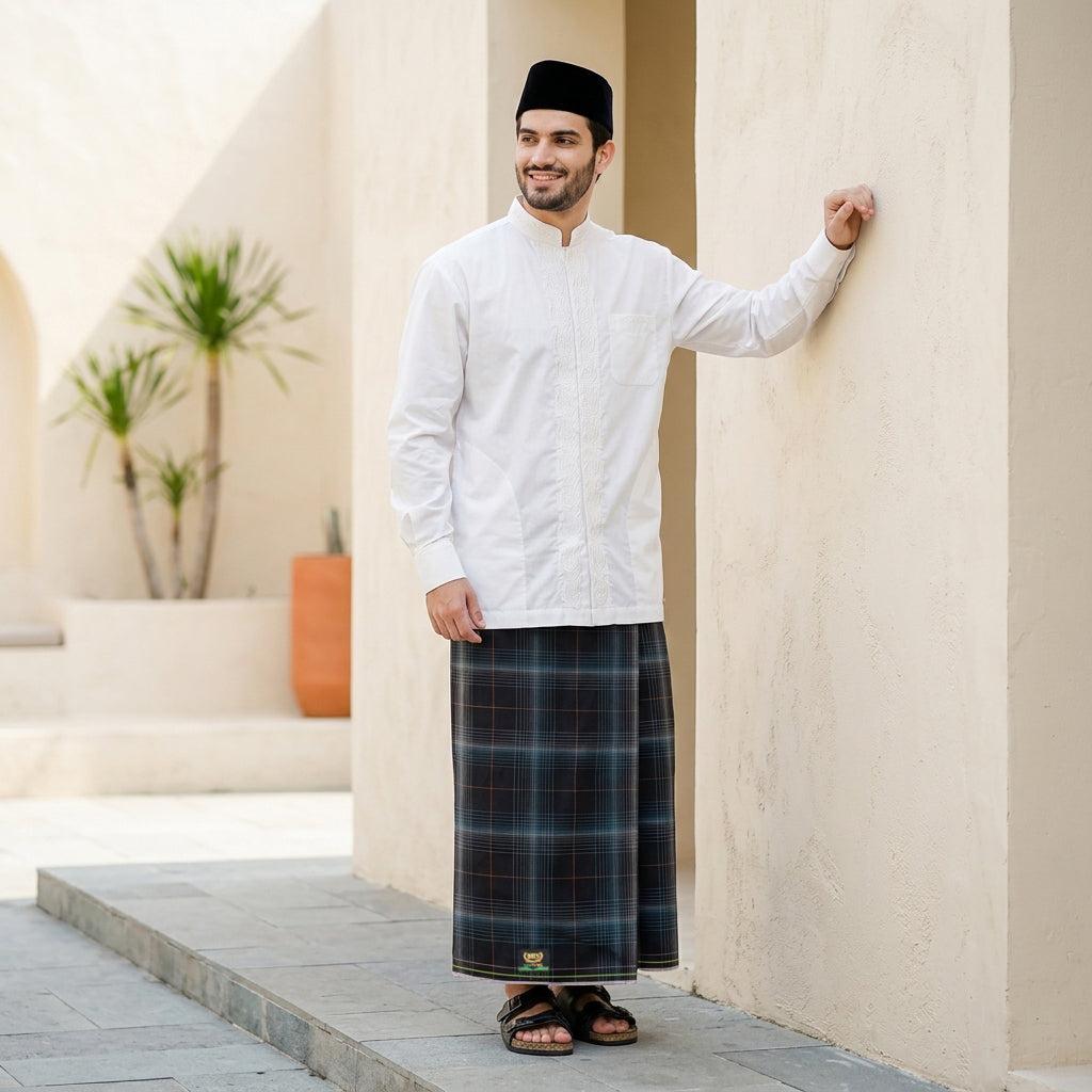 Sarung BHS Neoteric Gold Motif N26 DGH Hitam Biru