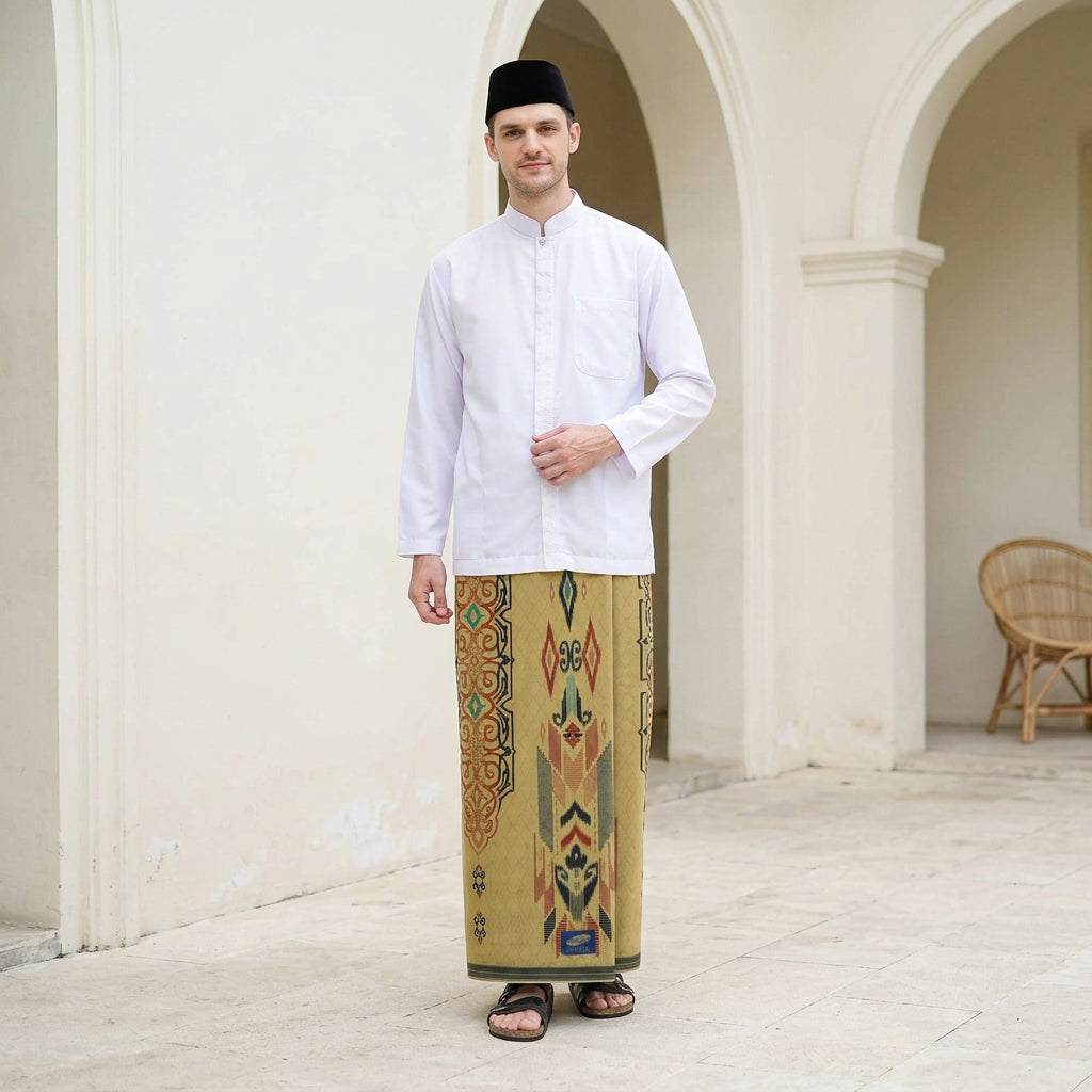 Sarung ATLAS Universal 655 Dobby Kembang A6-DFA SJ Kuning
