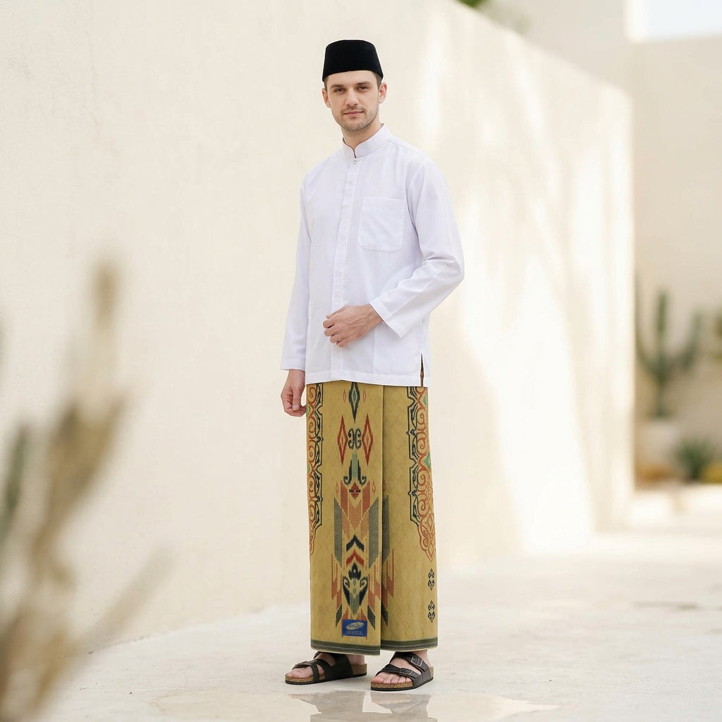 Sarung ATLAS Universal 655 Dobby Kembang A6-DFA SJ Kuning