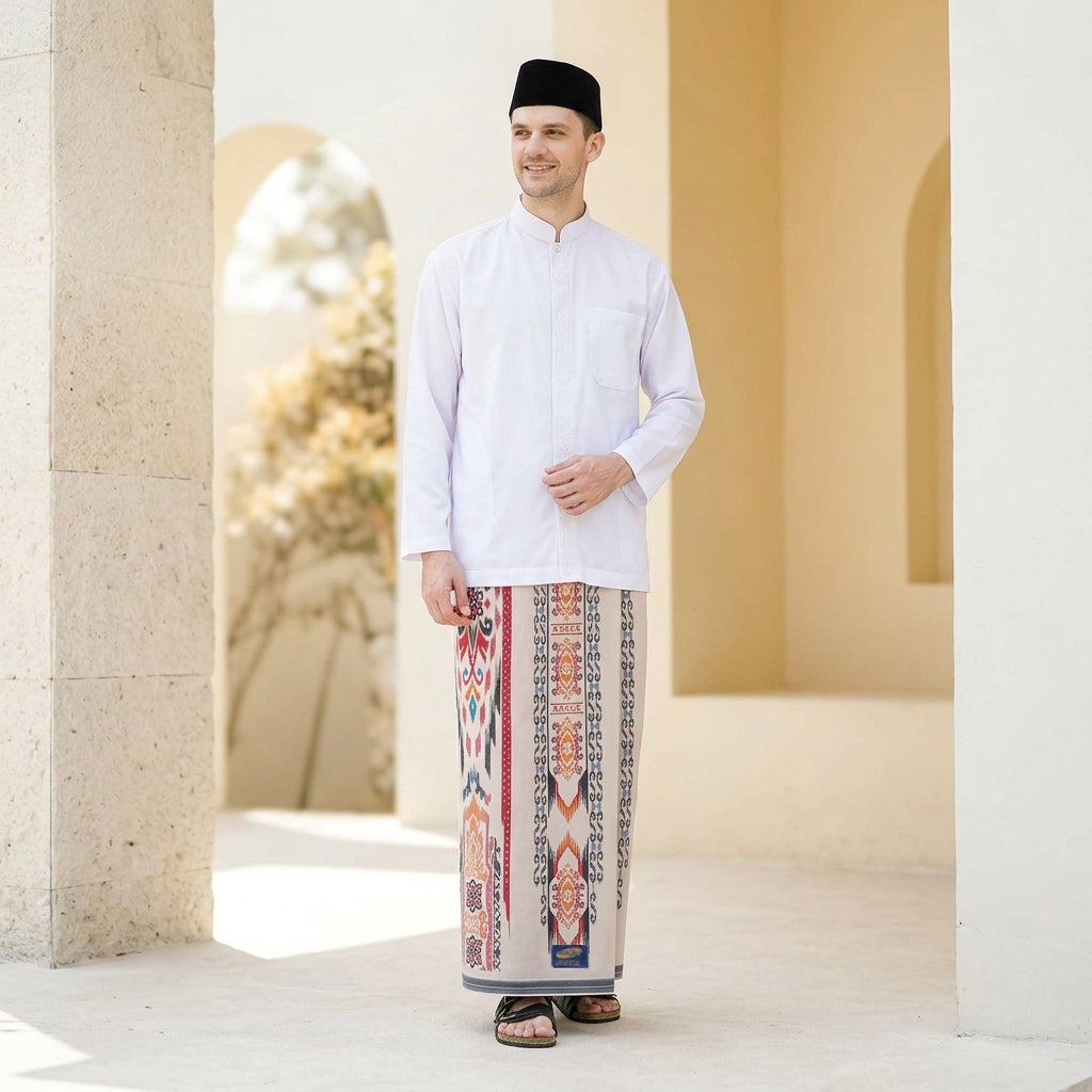 Sarung ATLAS Universal 655 Dobby Kembang A6-DFA SJ Sand