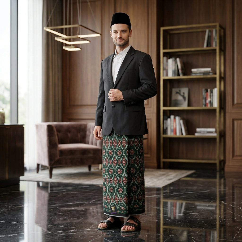 Sarung BHS Royal Gold Motif R53 PGA Hijau Tua