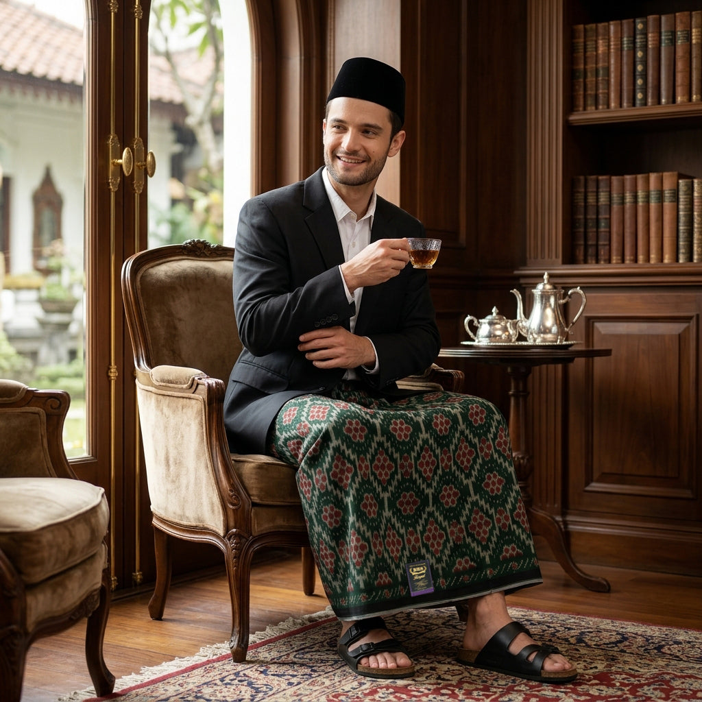 Sarung BHS Royal Gold Motif R53 PGA Hijau Tua
