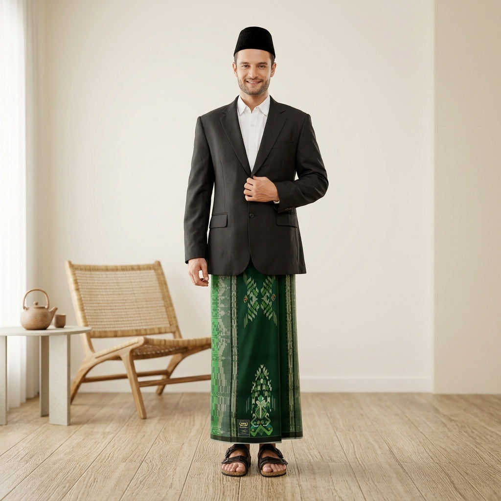 Sarung BHS Masterpiece Gold Motif M81 SGE Hijau Tua
