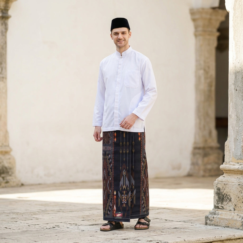 Sarung ATLAS Super Premium 920 Motif KJB Black Choco