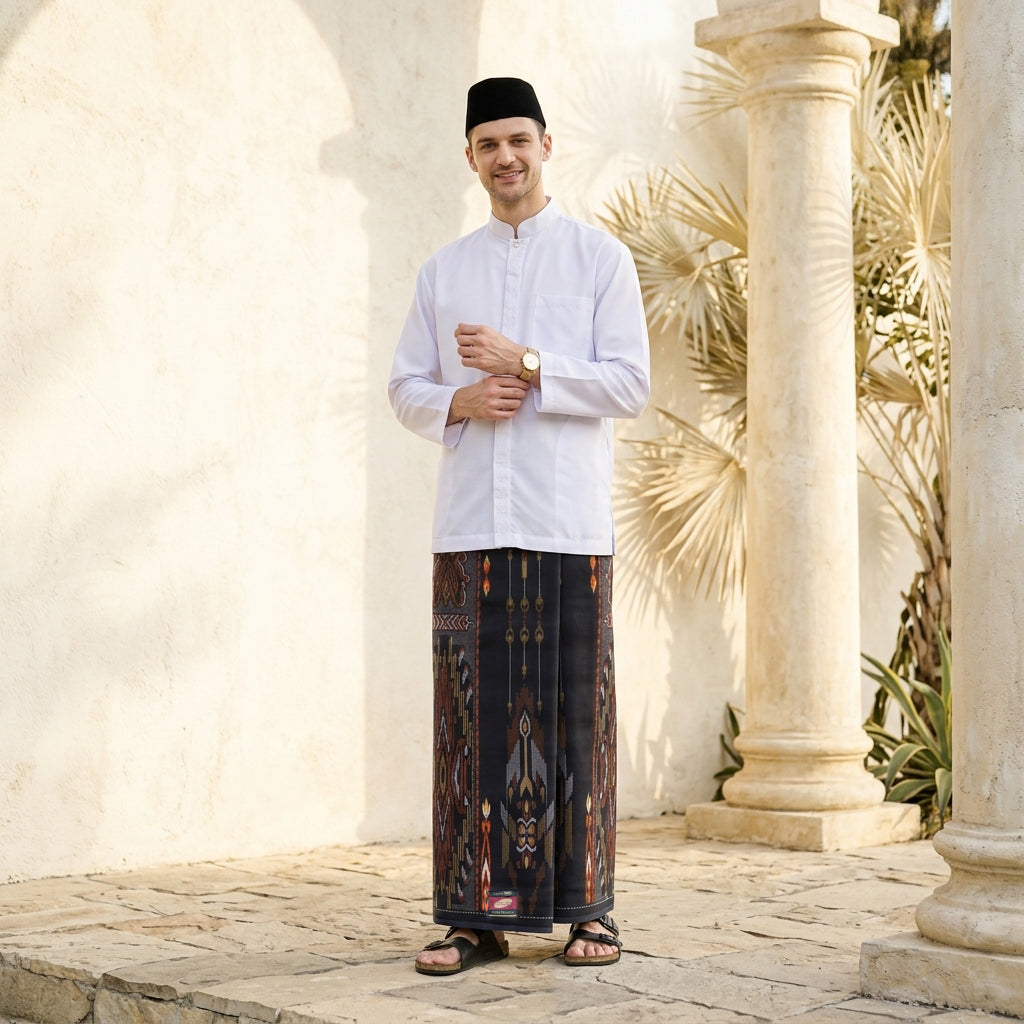 Sarung ATLAS Super Premium 920 Motif KJB Black Choco