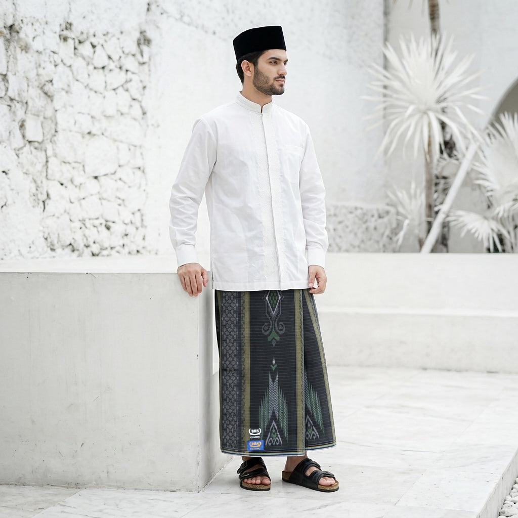 Sarung BHS Classic Gold Motif C45 DKC Olive Tua