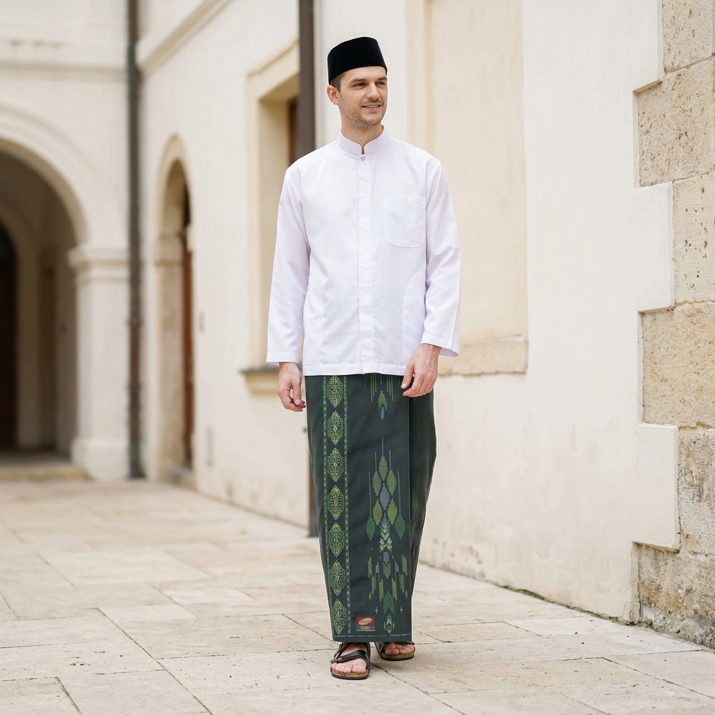 Sarung ATLAS Favorit 525 Kembang Motif BHS A4 PSA 05 Dark Green