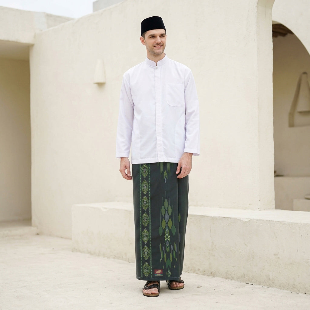 Sarung ATLAS Favorit 525 Kembang Motif BHS A4 PSA 05 Dark Green