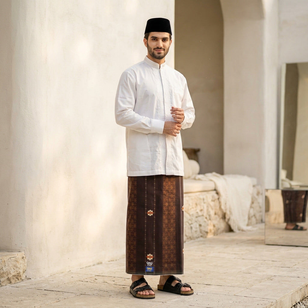 Sarung BHS Classic Gold Motif C45 SSK SJ Coklat