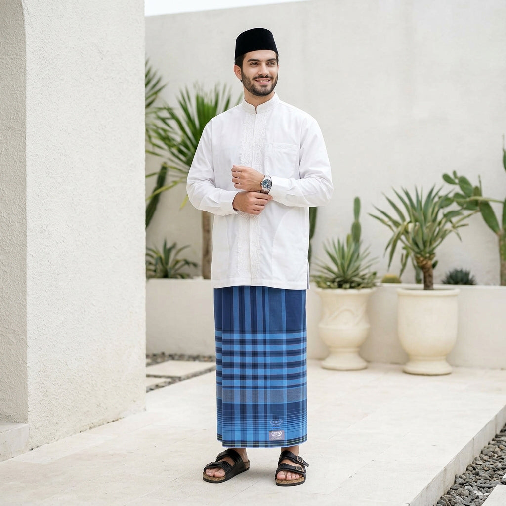 Sarung BHS Cosmo Silver Motif K26 PPQ SJ Biru