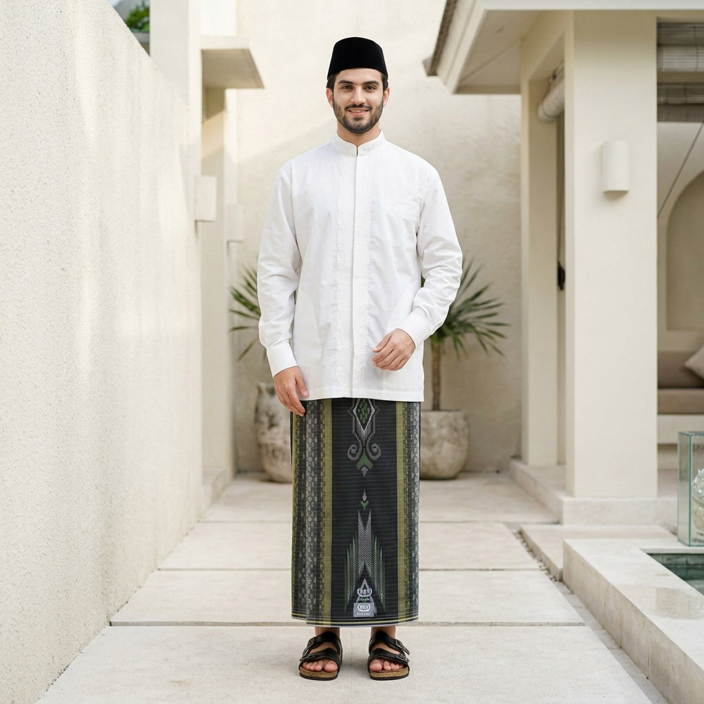 Sarung BHS Classic Silver Motif C45 DKC Olive Tua
