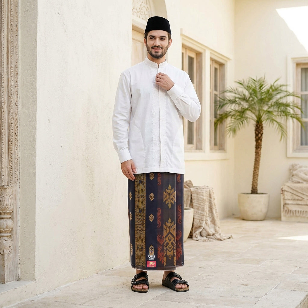 Sarung BHS Excellent Gold Motif E57 JGB SJ Hitam Gold