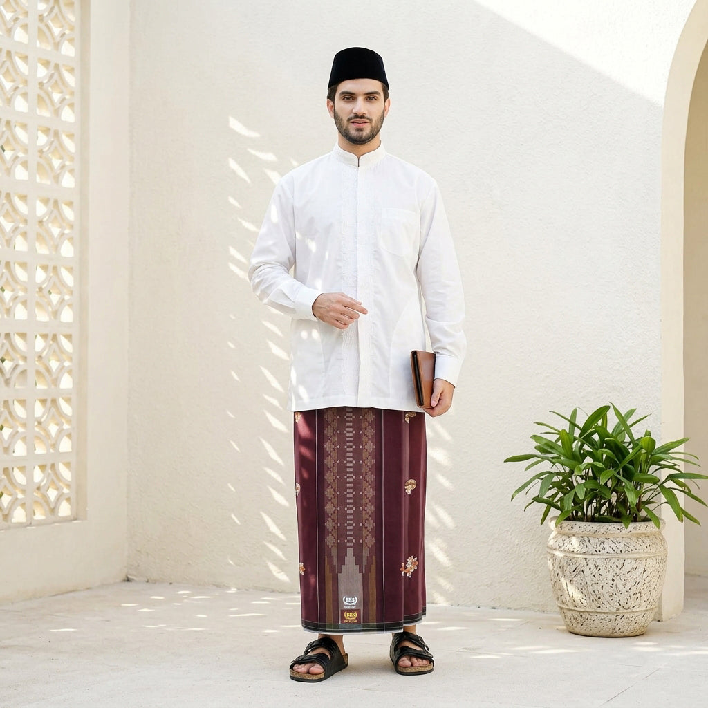 Sarung BHS Excellent Gold Motif E52 SGB SJ Merah