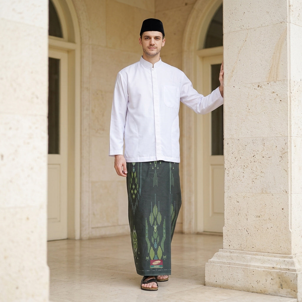 Sarung ATLAS Favorit 515 Serasi Motif BHS SKT 03 Olive Tua
