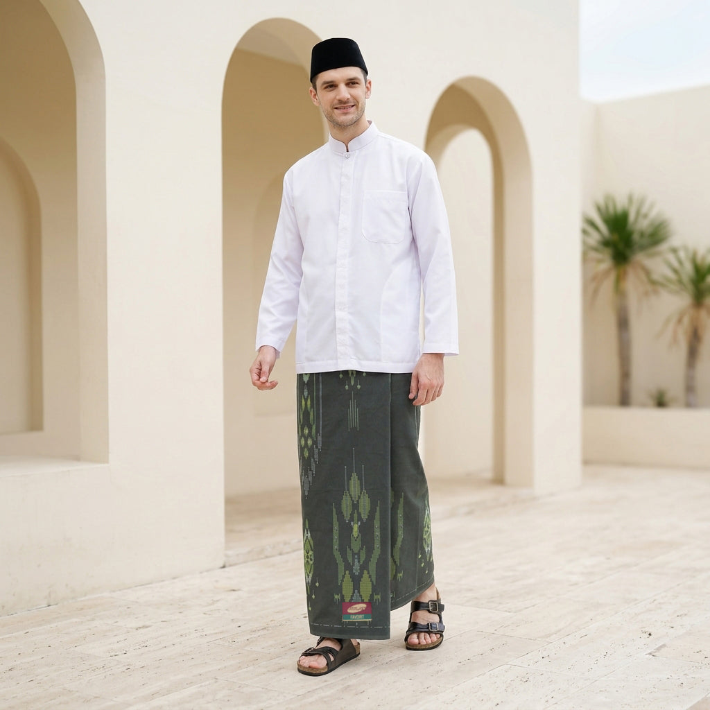 Sarung ATLAS Favorit 515 Serasi Motif BHS SKT 03 Olive Tua