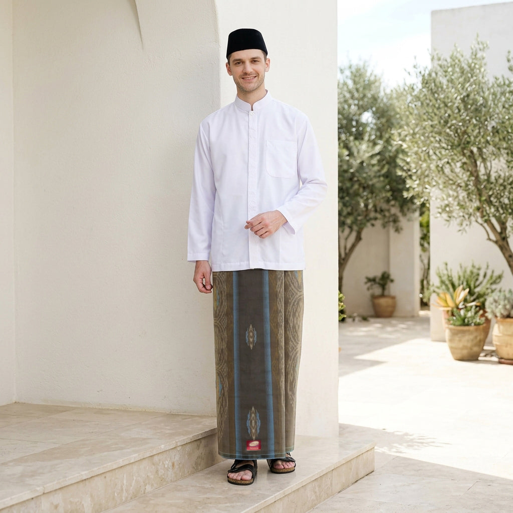 Sarung ATLAS Premium 790 Jacquard Songket A7-MSJ Olive Muda 03