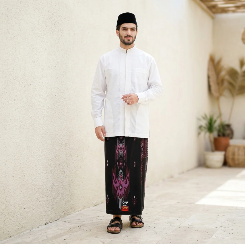 Grosir 10 Pcs Sarung BHS Infinity Gold Motif V32 SJ Black Series
