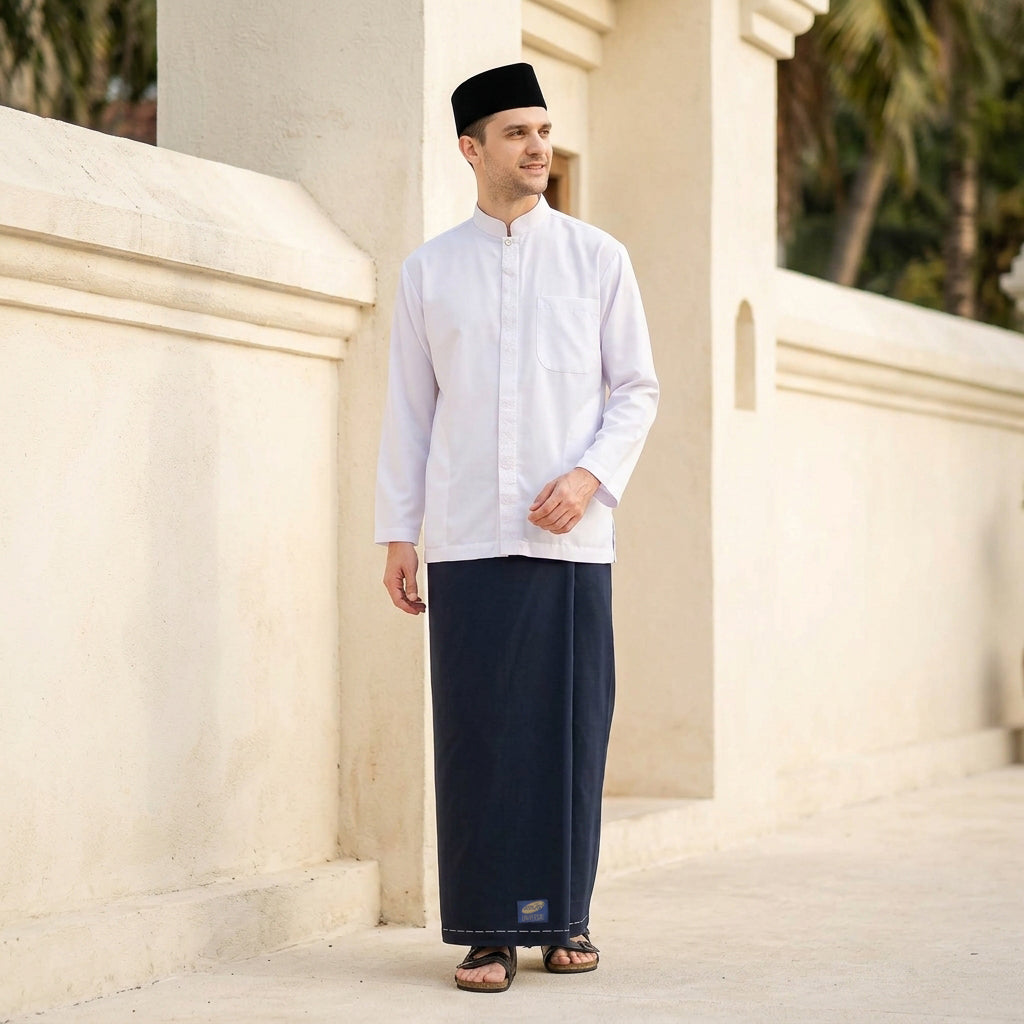 Sarung ATLAS Universal 635 Kembang Motif Palestina Hitam 01