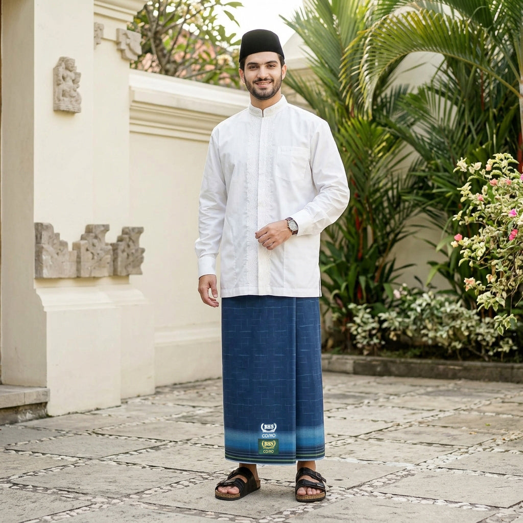 Sarung BHS Cosmo Gold Motif K26 PRC SJ Biru Tua