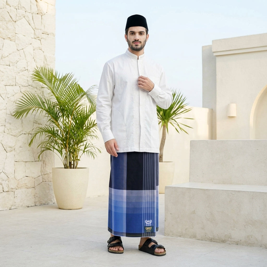 Sarung BHS Cosmo Gold Motif K26 PPQ SJ Hitam Biru