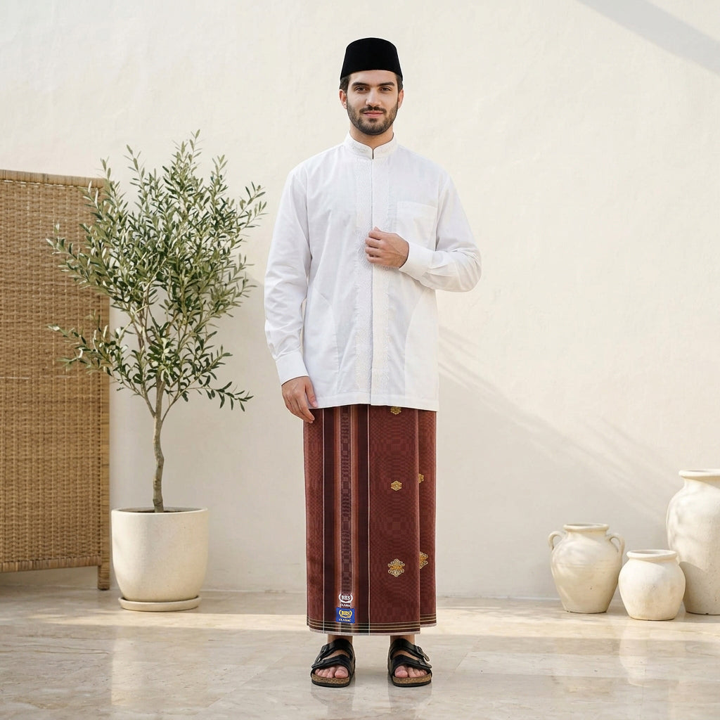 Sarung BHS Classic Gold Motif C45 SSA SJ Merah