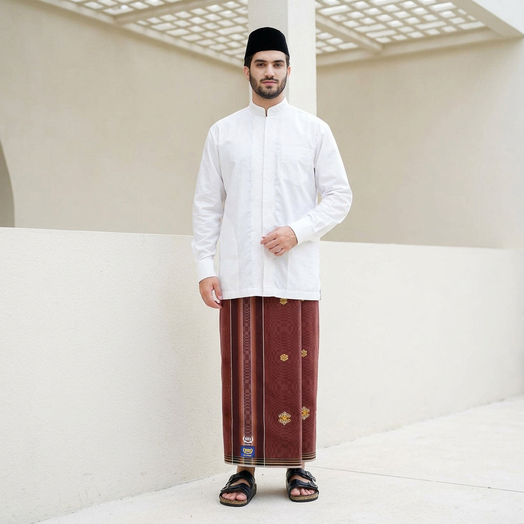 Sarung BHS Classic Gold Motif C45 SSA SJ Merah