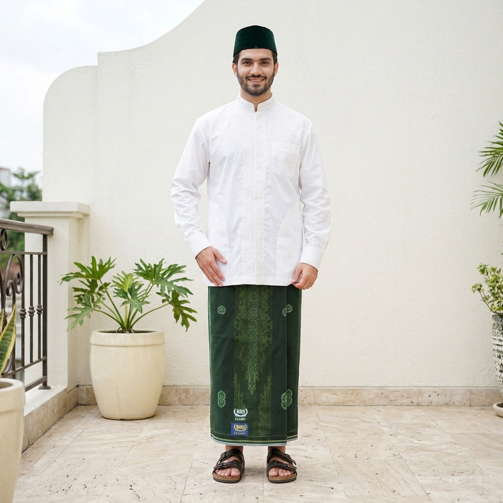 Sarung BHS Classic Gold Motif C48 JGB SJ Olive Tua