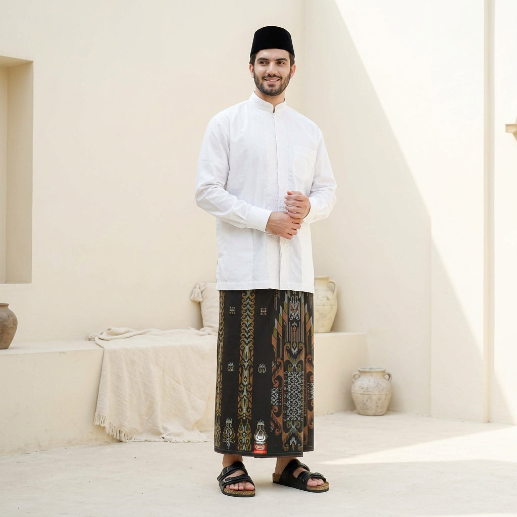 Sarung BHS Infinity Gold Motif V32 KJC SJ Olive Muda