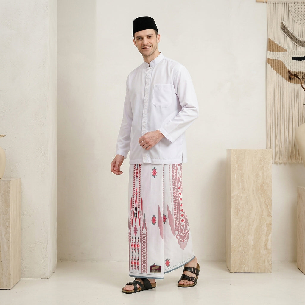 Sarung ATLAS Idaman 555 Harmoni Seri Spesial Merah Putih 001
