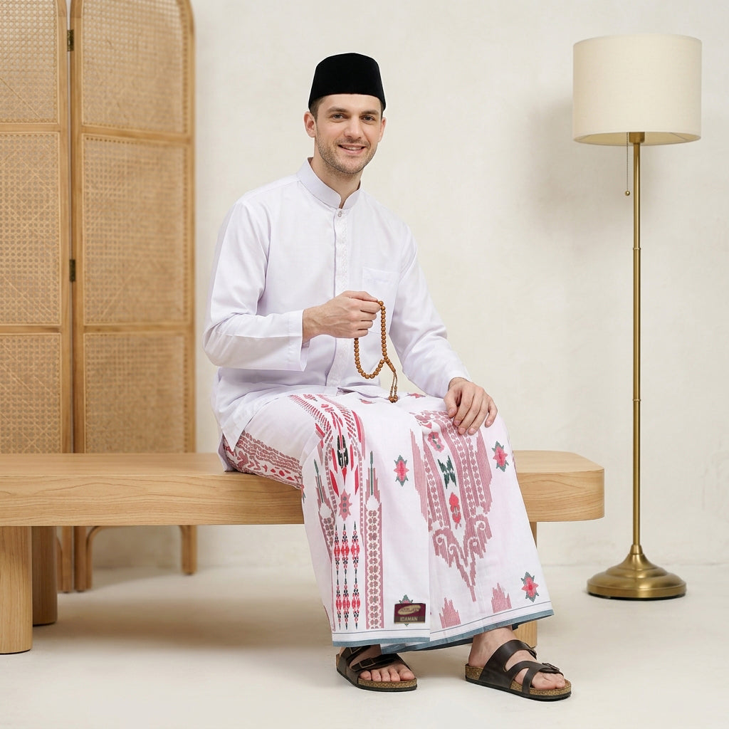 Sarung ATLAS Idaman 555 Harmoni Seri Spesial Merah Putih 001