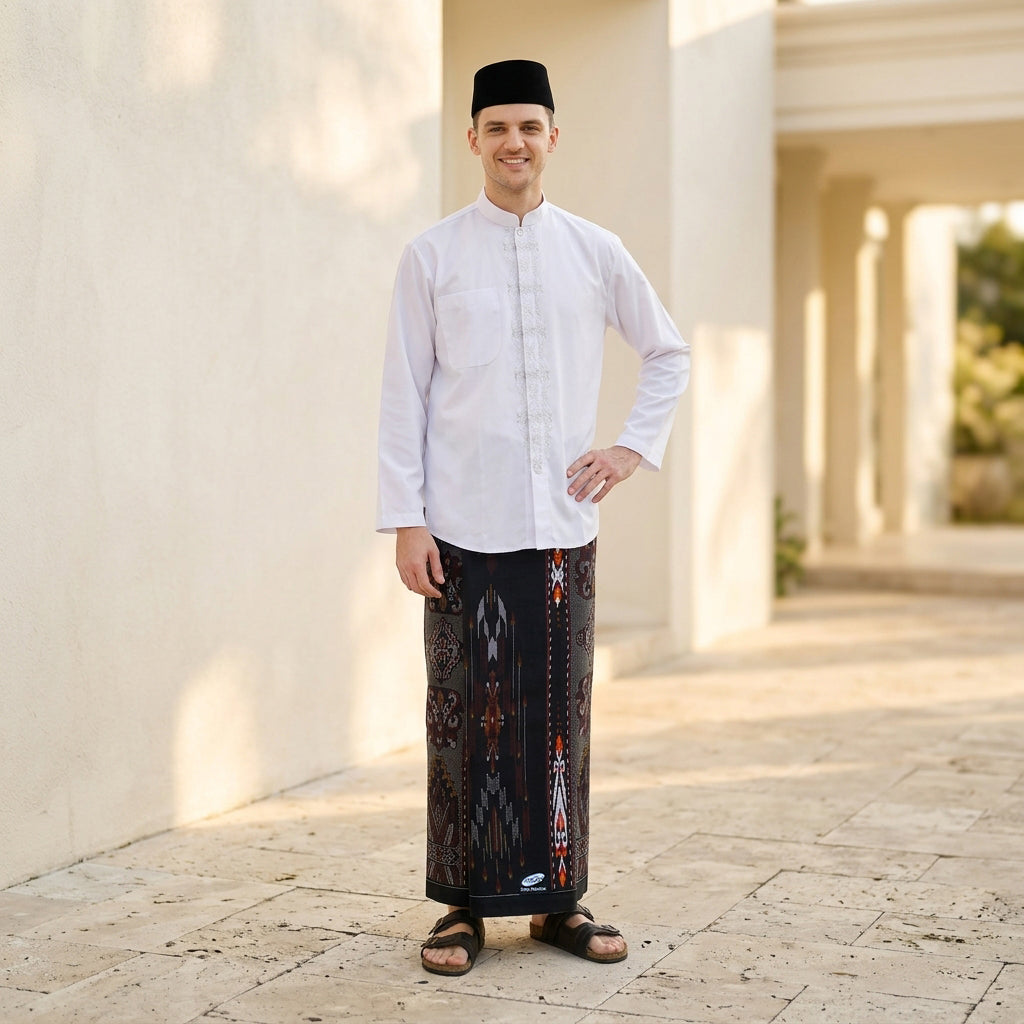 Sarung ATLAS Silver Super Premium 920 Motif A9 KJB Hitam Merah 04